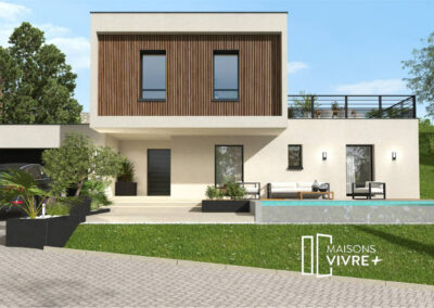 TERRAIN AVEC VUE + PROJET DE MAISON MODERNE A COGNY