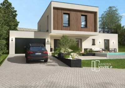 TERRAIN AVEC VUE + PROJET DE MAISON MODERNE A COGNY